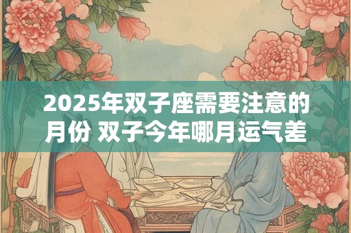 2025年双子座需要注意的月份 双子今年哪月运气差