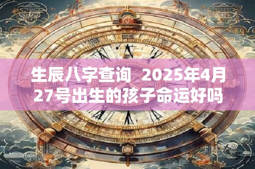 生辰八字查询  2025年4月27号出生的孩子命运好吗