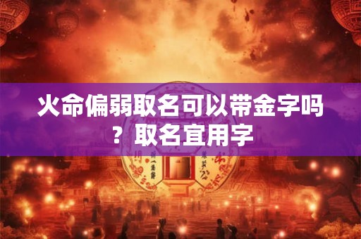 火命偏弱取名可以带金字吗？取名宜用字