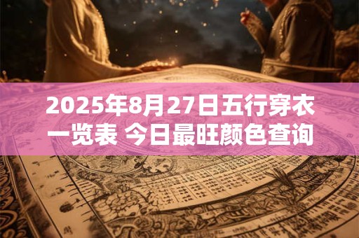 2025年8月27日五行穿衣一览表 今日最旺颜色查询
