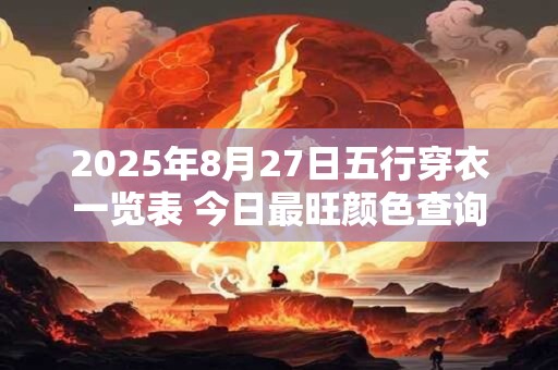 2025年8月27日五行穿衣一览表 今日最旺颜色查询