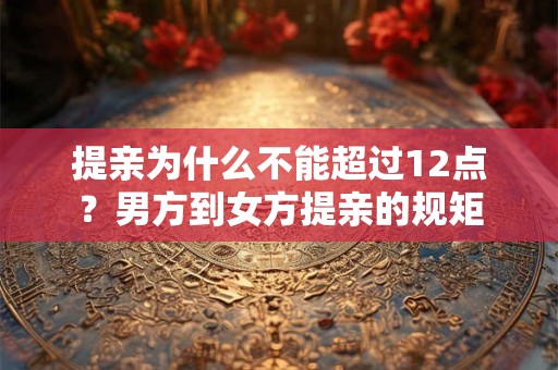 提亲为什么不能超过12点?男方到女方提亲的规矩 提亲为什么不能超过12点?男方到女方提亲的规矩