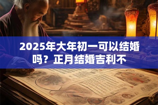 2025年大年初一可以结婚吗？正月结婚吉利不