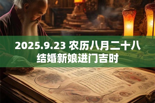 2025.9.23 农历八月二十八结婚新娘进门吉时