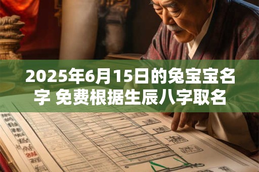 2025年6月15日的兔宝宝名字 免费根据生辰八字取名