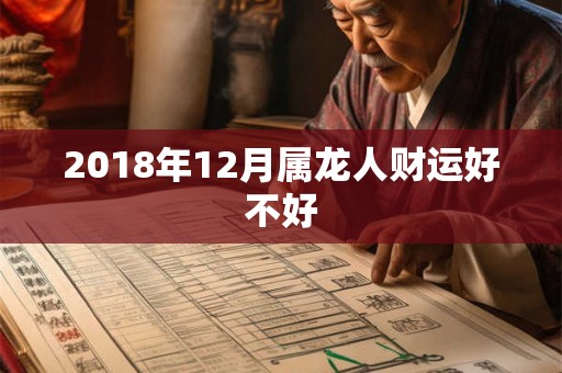 2018年12月属龙人财运好不好