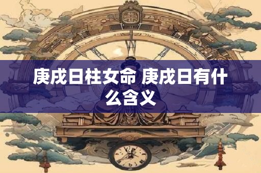 庚戌日柱女命 庚戌日有什么含义