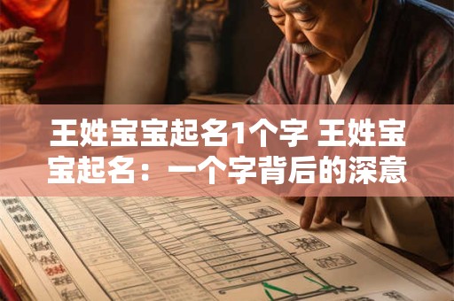 王姓宝宝起名1个字 王姓宝宝起名：一个字背后的深意与魅力