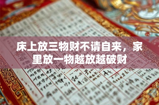 床上放三物财不请自来，家里放一物越放越破财