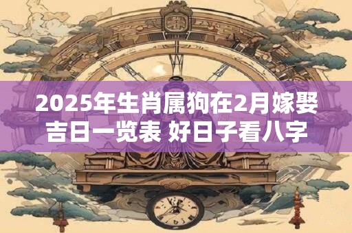 2025年生肖属狗在2月嫁娶吉日一览表 好日子看八字