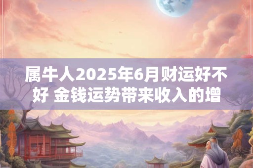 属牛人2025年6月财运好不好 金钱运势带来收入的增加