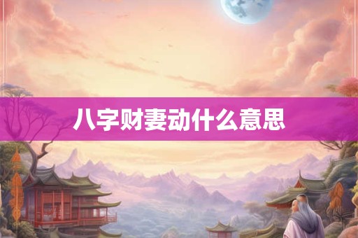 八字财妻动什么意思