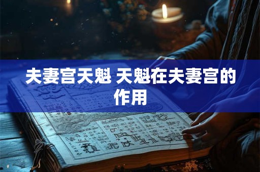 夫妻宫天魁 天魁在夫妻宫的作用