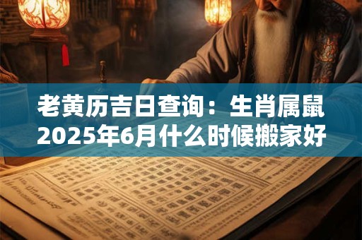 老黄历吉日查询：生肖属鼠2025年6月什么时候搬家好