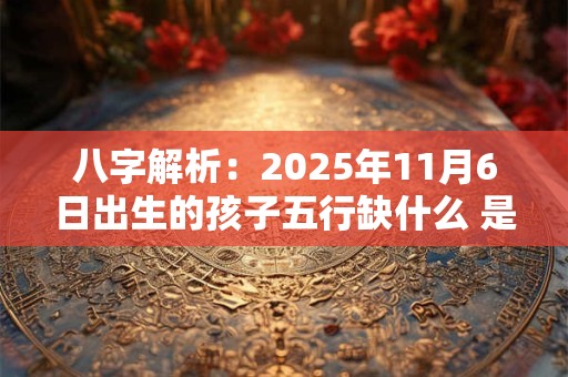 八字解析:2025年11月6日出生的孩子五行缺什么 是什么命 八字解析:2025年11月6日出生的孩子五行缺什么 是什么命