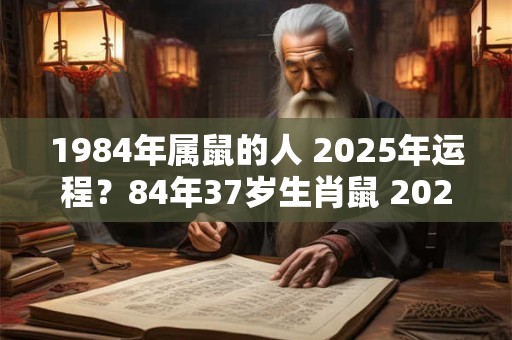 1984年属鼠的人 2025年运程？84年37岁生肖鼠 2025年运势