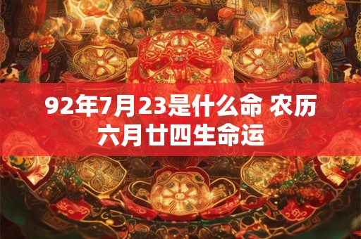 92年7月23是什么命 农历六月廿四生命运