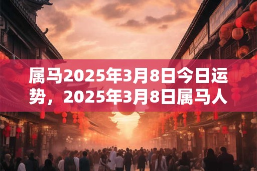 属马2025年3月8日今日运势，2025年3月8日属马人运势好吗？