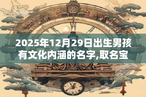 2025年12月29日出生男孩有文化内涵的名字,取名宝典