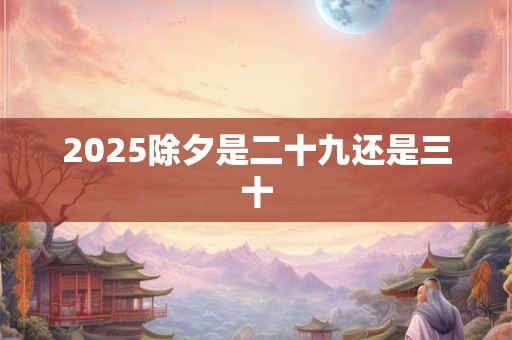 2025除夕是二十九还是三十