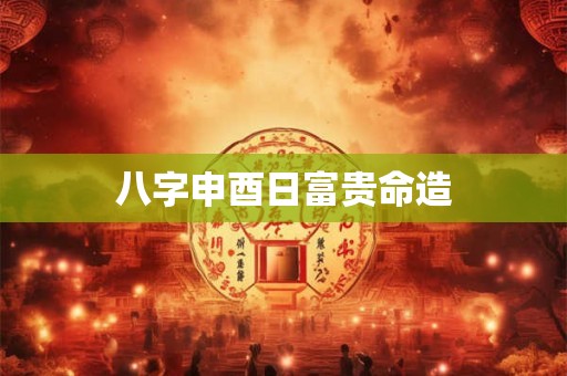 八字申酉日富贵命造