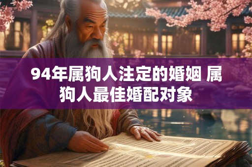 94年属狗人注定的婚姻 属狗人最佳婚配对象