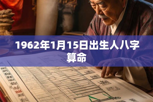 1962年1月15日出生人八字算命