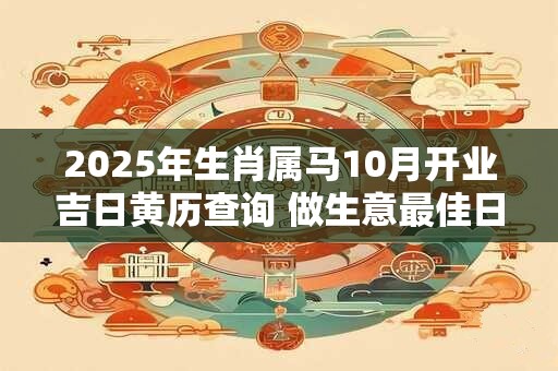 2025年生肖属马10月开业吉日黄历查询 做生意最佳日子