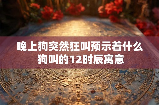 晚上狗突然狂叫预示着什么 狗叫的12时辰寓意