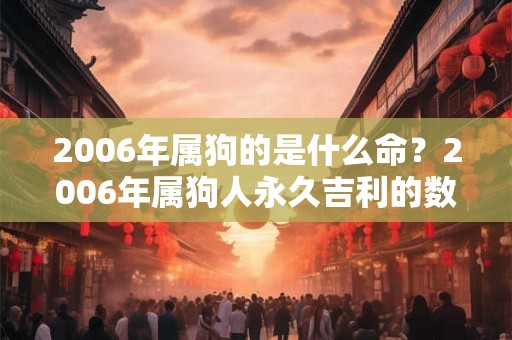 2006年属狗的是什么命？2006年属狗人永久吉利的数字