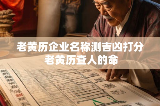 老黄历企业名称测吉凶打分 老黄历查人的命