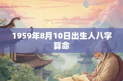 1959年8月10日出生人八字算命 1959年8月10日出生人八字算命
