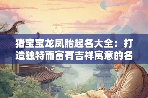 猪宝宝龙凤胎起名大全：打造独特而富有吉祥寓意的名字