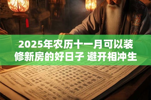 2025年农历十一月可以装修新房的好日子 避开相冲生肖