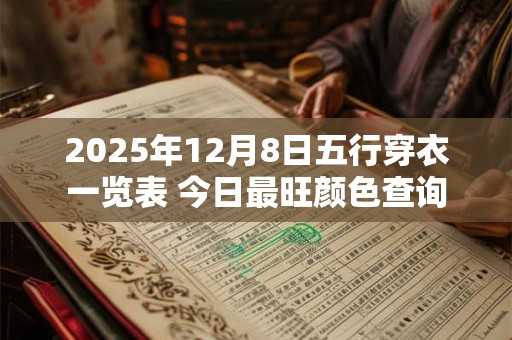 2025年12月8日五行穿衣一览表 今日最旺颜色查询