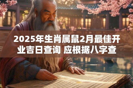 2025年生肖属鼠2月最佳开业吉日查询 应根据八字查询