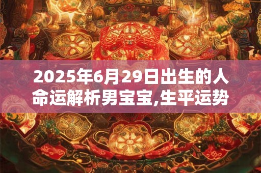 2025年6月29日出生的人命运解析男宝宝,生平运势详解