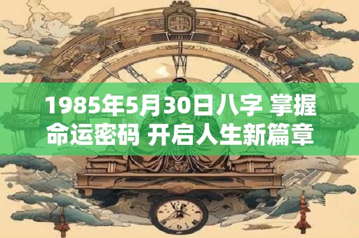 1985年5月30日八字 掌握命运密码 开启人生新篇章