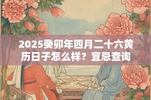 2025癸卯年四月二十六黄历日子怎么样？宜忌查询