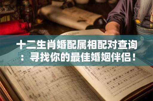 十二生肖婚配属相配对查询：寻找你的最佳婚姻伴侣！
