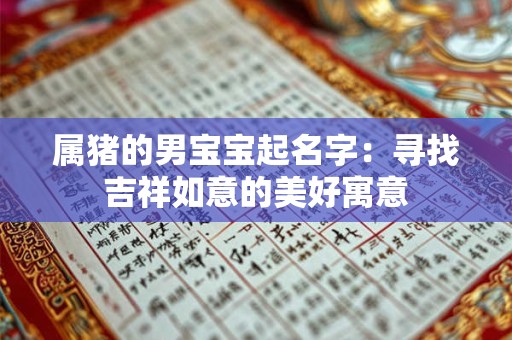 属猪的男宝宝起名字：寻找吉祥如意的美好寓意