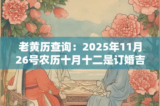 老黄历查询：2025年11月26号农历十月十二是订婚吉日吗