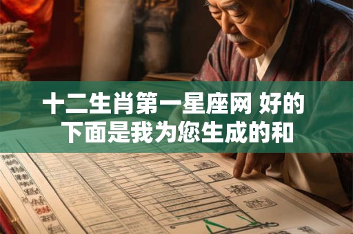 十二生肖第一星座网 好的 下面是我为您生成的和