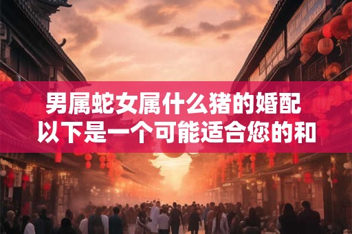 男属蛇女属什么猪的婚配 以下是一个可能适合您的和
