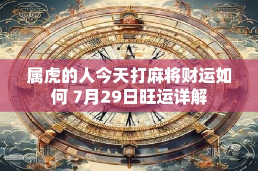 属虎的人今天打麻将财运如何 7月29日旺运详解