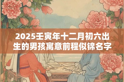 2026壬寅年十二月初六出生的男孩寓意前程似锦名字 2026壬寅年十二月初六出生的男孩寓意前程似锦名字