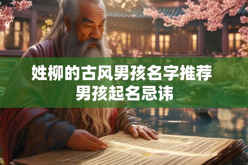 姓柳的古风男孩名字推荐 男孩起名忌讳
