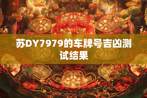 苏DY7979的车牌号吉凶测试结果