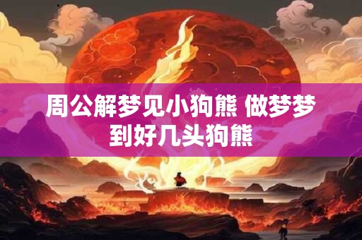 周公解梦见小狗熊 做梦梦到好几头狗熊