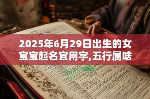 2025年6月29日出生的女宝宝起名宜用字,五行属啥